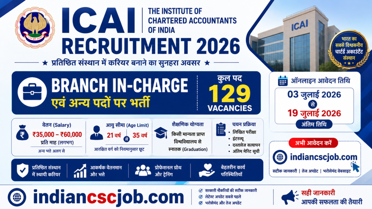 ICAI Recruitment 2026
