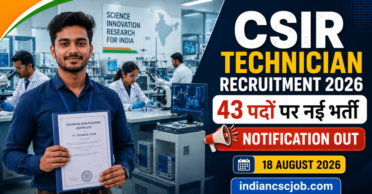 CSIR Technician Recruitment 2026