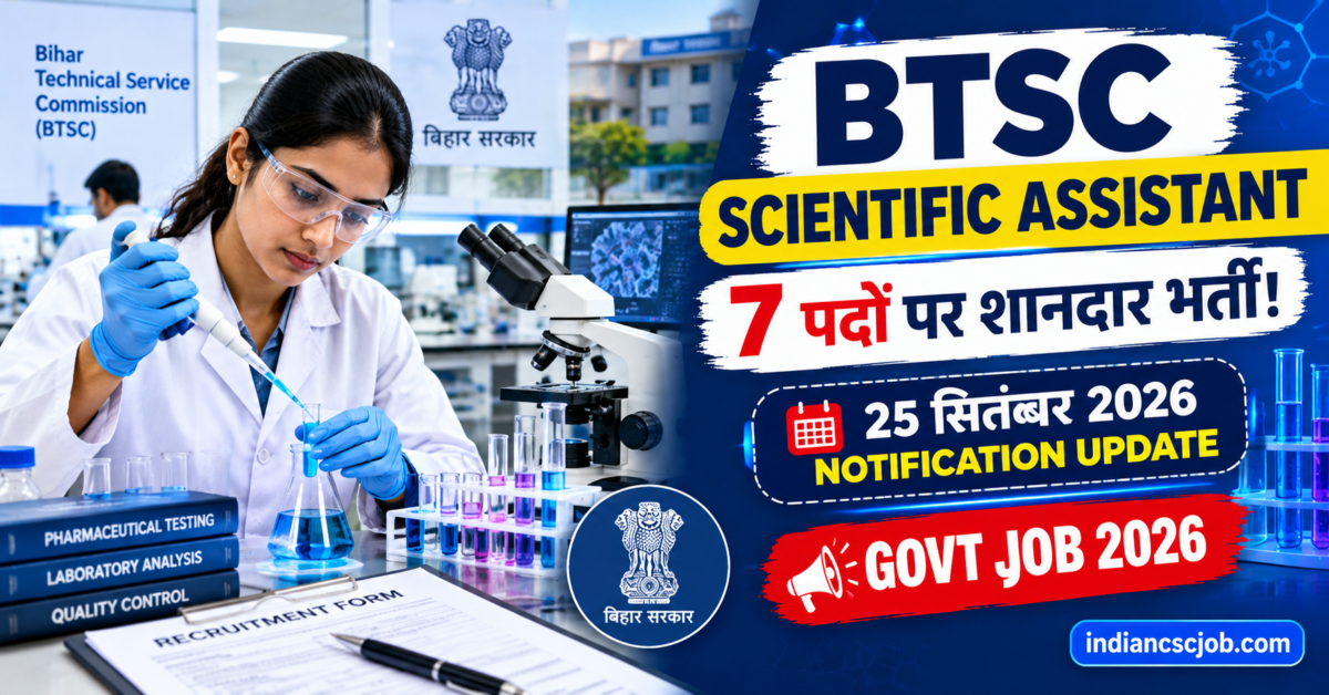 BTSC Scientific Assistant Recruitment 2026